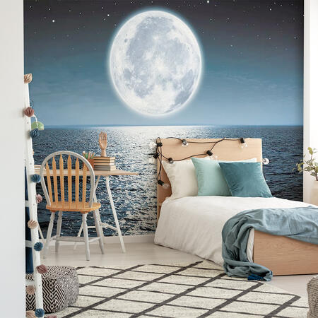 Mockup de adesivo no quarto, 2024